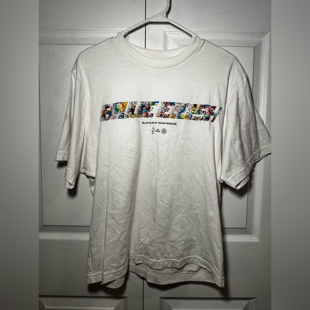 UNIQLO Billie Eilish x Takashi Murakami White Unisex Short Sleeve Shirt
